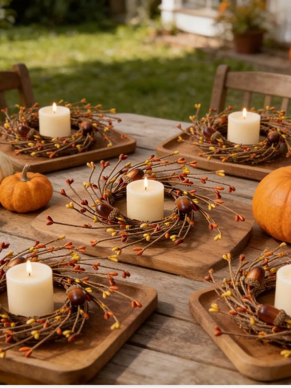 6 Pcs Candle Holder Wreath Decor